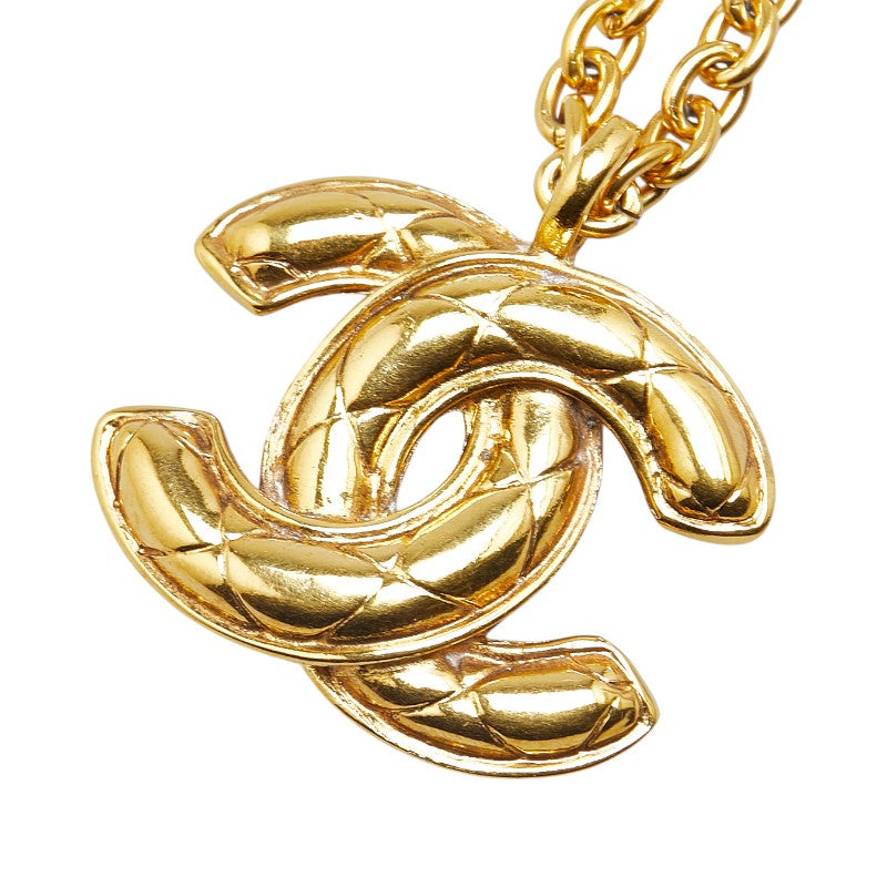 Top Quality Chanel Matelasse Coco Mark Necklace Gold