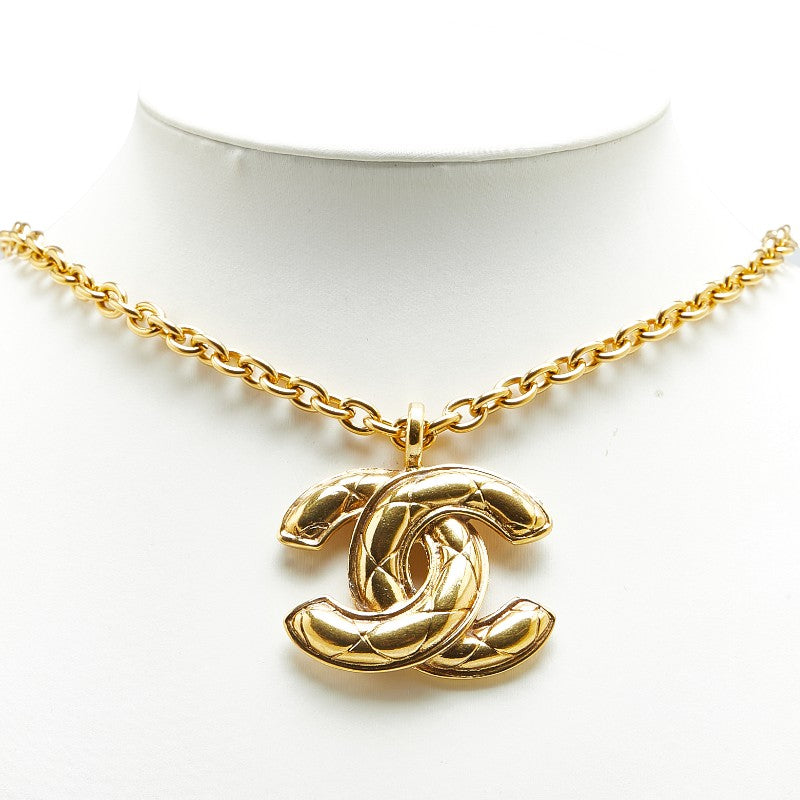 Top Quality Chanel Matelasse Coco Mark Necklace Gold