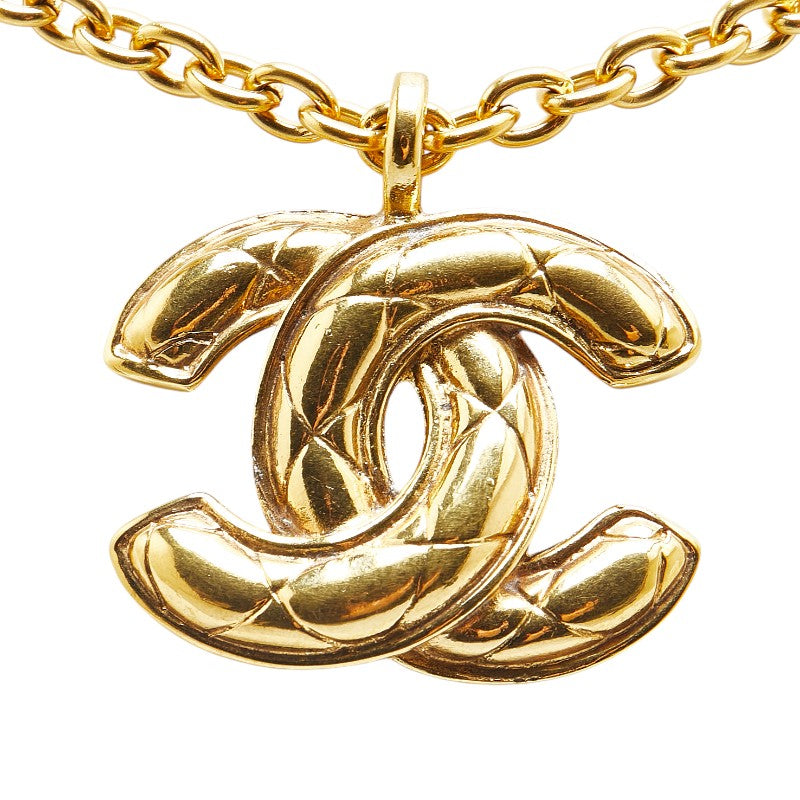 Top Quality Chanel Matelasse Coco Mark Necklace Gold