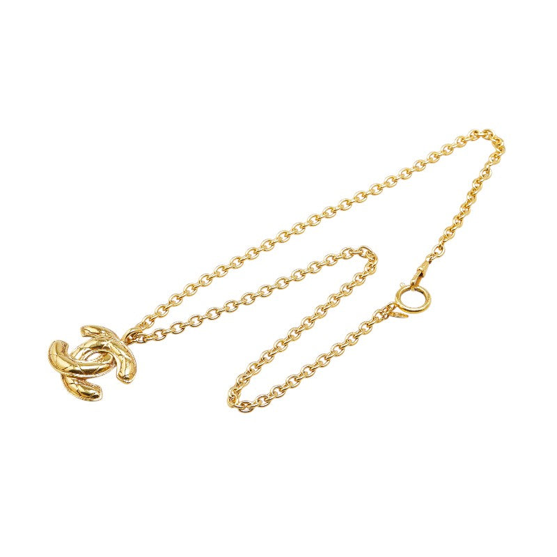 Top Quality Chanel Matelasse Coco Mark Necklace Gold