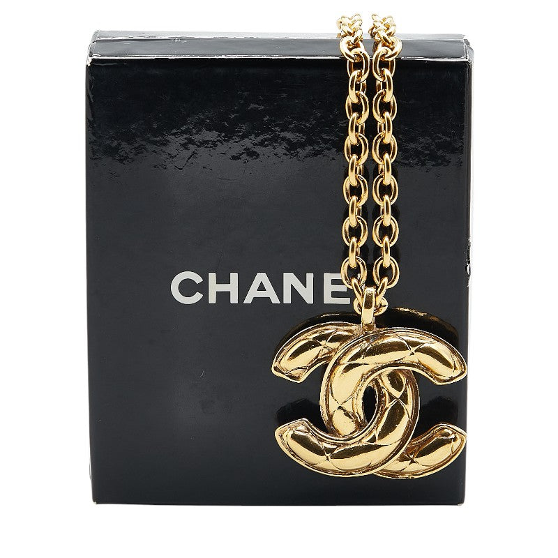 Top Quality Chanel Matelasse Coco Mark Necklace Gold