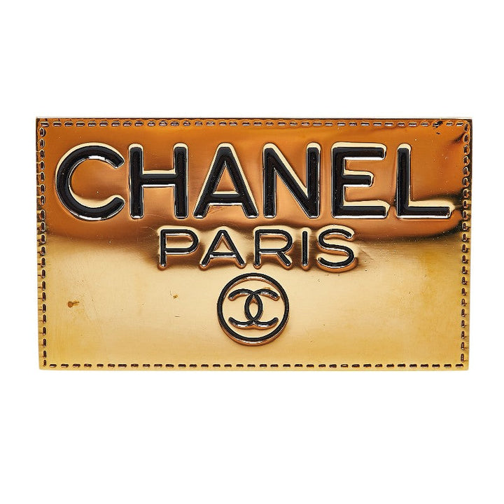 Top Quality Chanel Logo Plate Brooch Gold