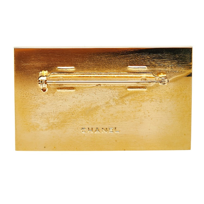 Top Quality Chanel Logo Plate Brooch Gold