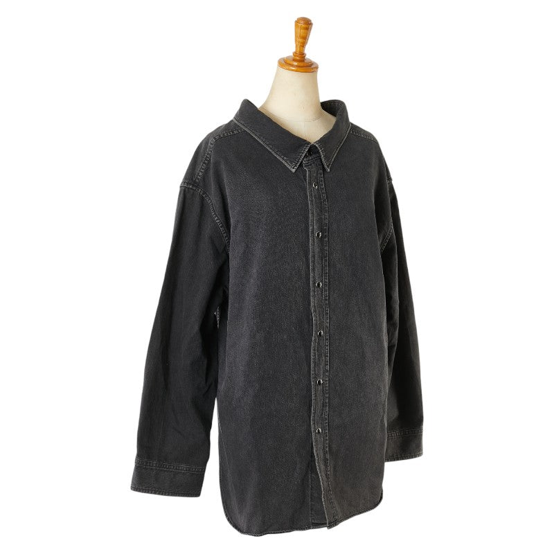 Top Quality Balenciaga Black Denim Shirt Cotton