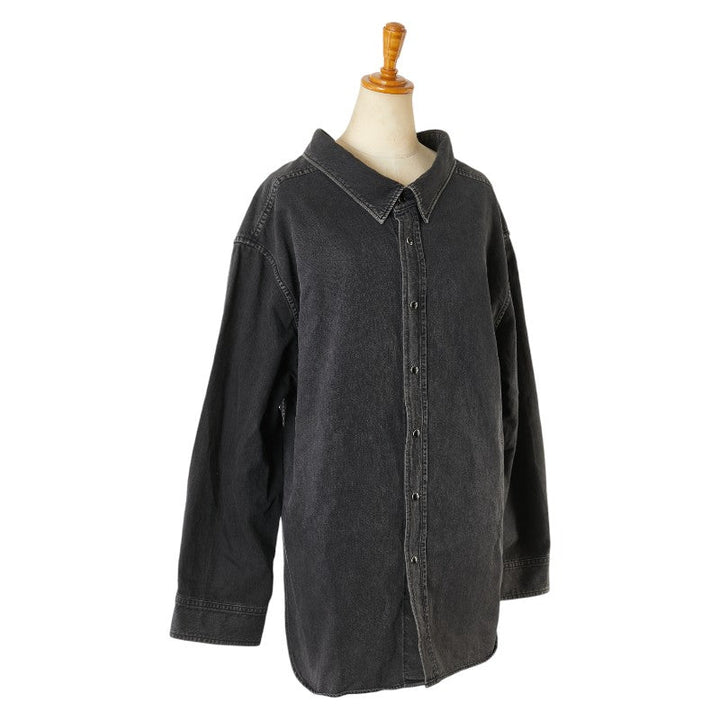 Top Quality Balenciaga Black Denim Shirt Cotton