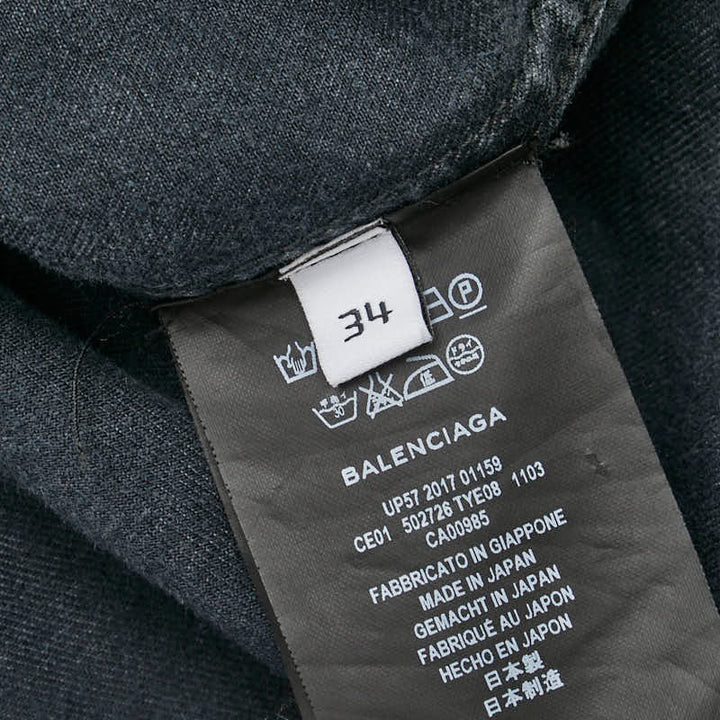 Top Quality Balenciaga Black Denim Shirt Cotton