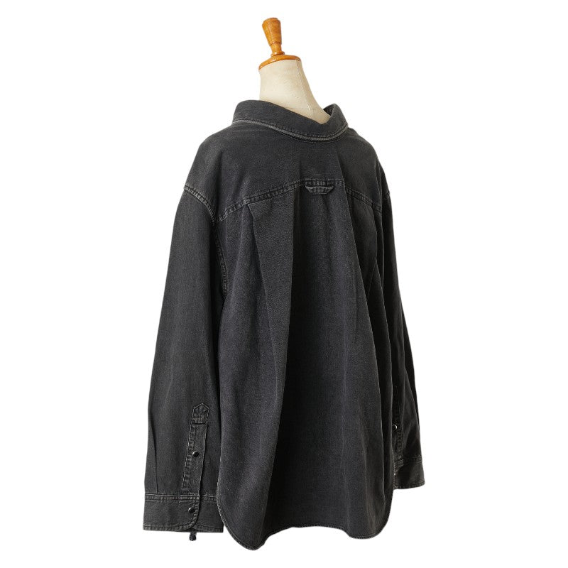 Top Quality Balenciaga Black Denim Shirt Cotton