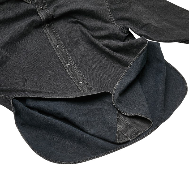 Top Quality Balenciaga Black Denim Shirt Cotton