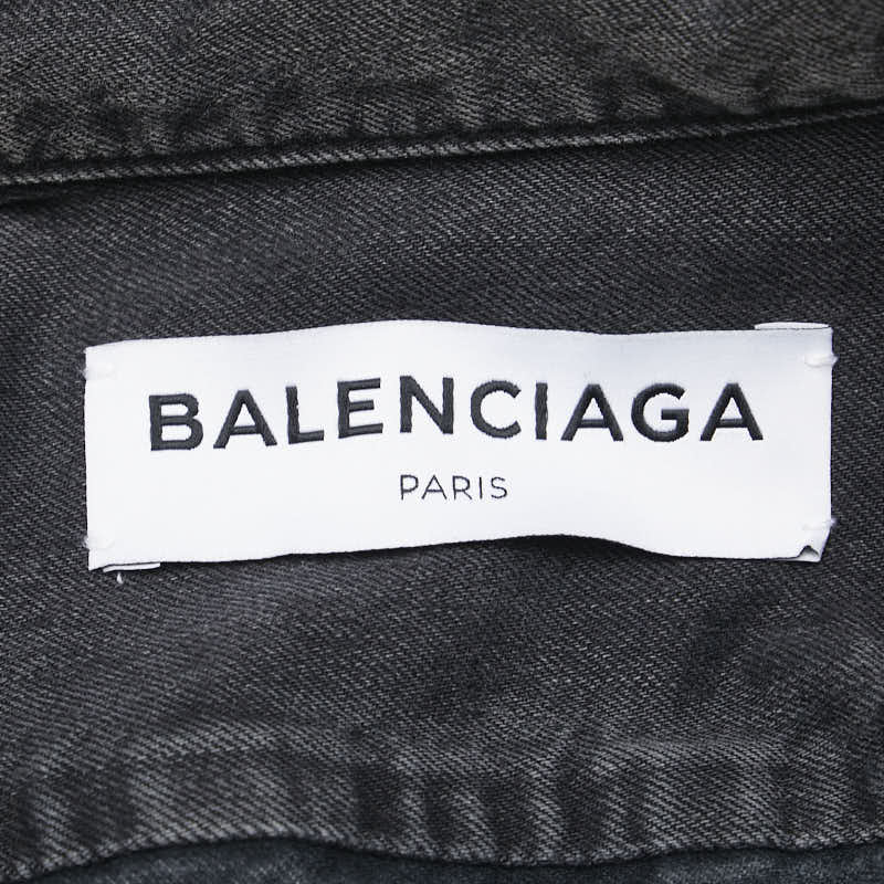 Top Quality Balenciaga Black Denim Shirt Cotton