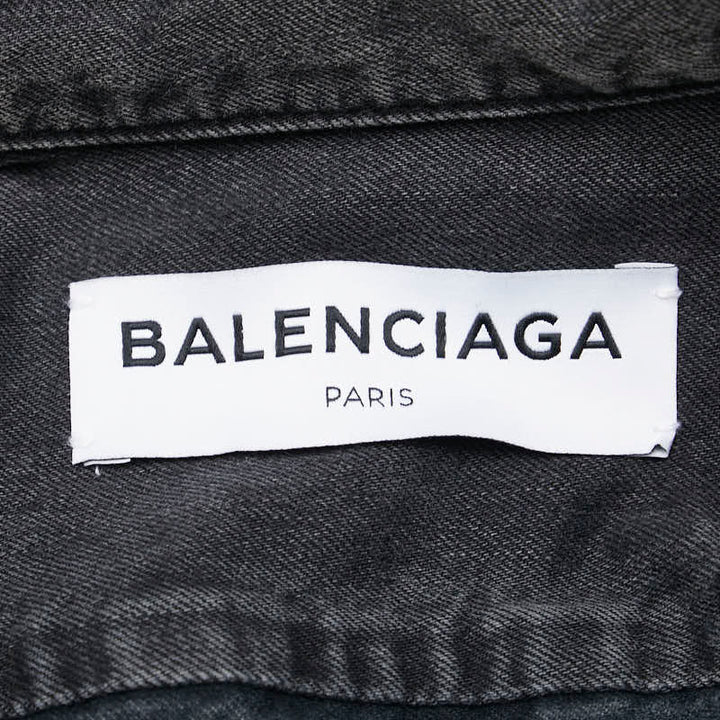 Top Quality Balenciaga Black Denim Shirt Cotton