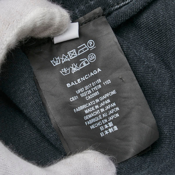 Top Quality Balenciaga Black Denim Shirt Cotton