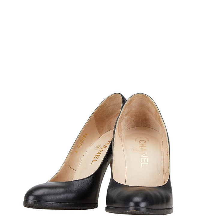 Top Quality Chanel Coco Mark Leather Pumps Black