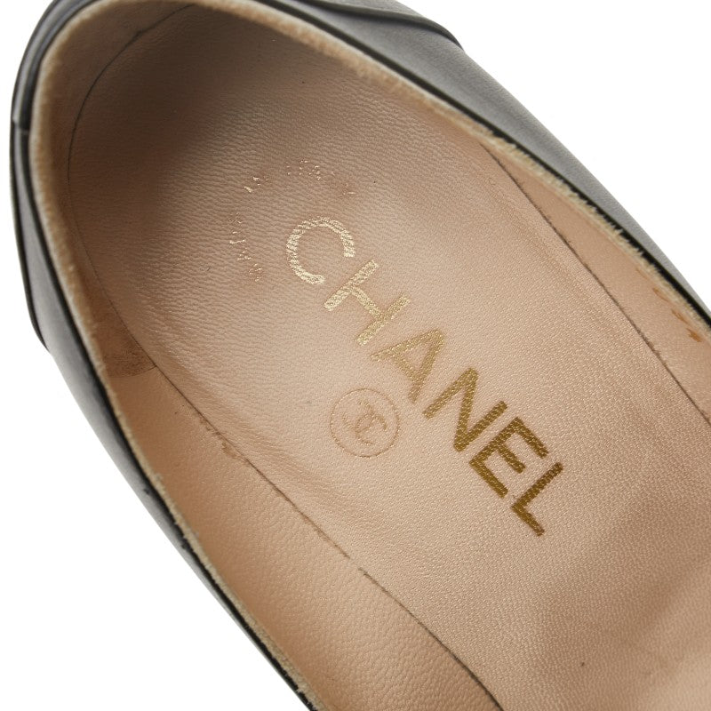 Top Quality Chanel Coco Mark Leather Pumps Black