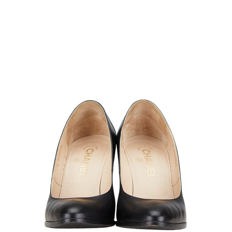 Top Quality Chanel Coco Mark Leather Pumps Black