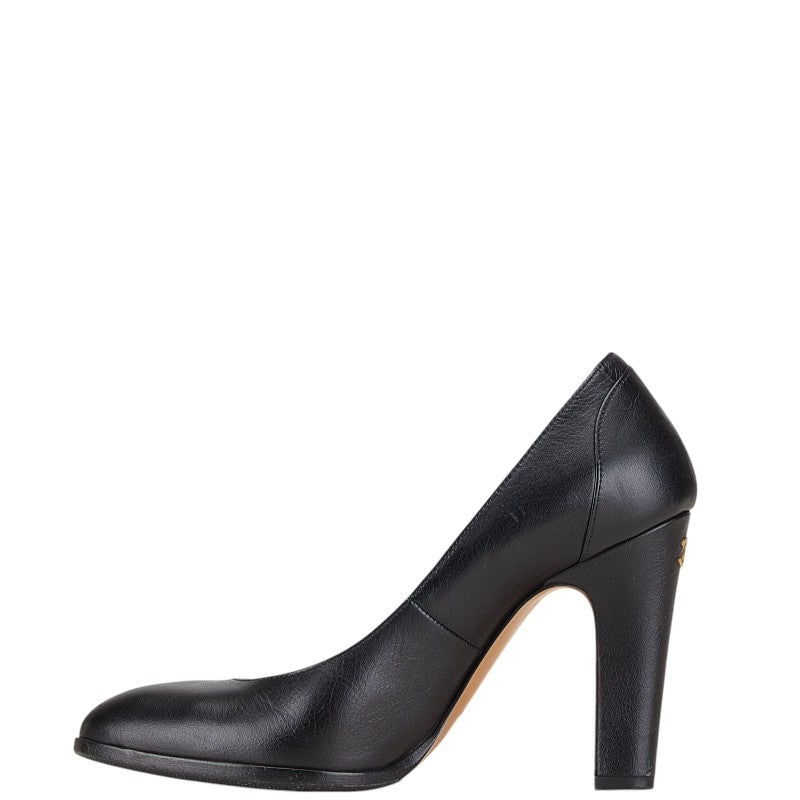 Top Quality Chanel Coco Mark Leather Pumps Black