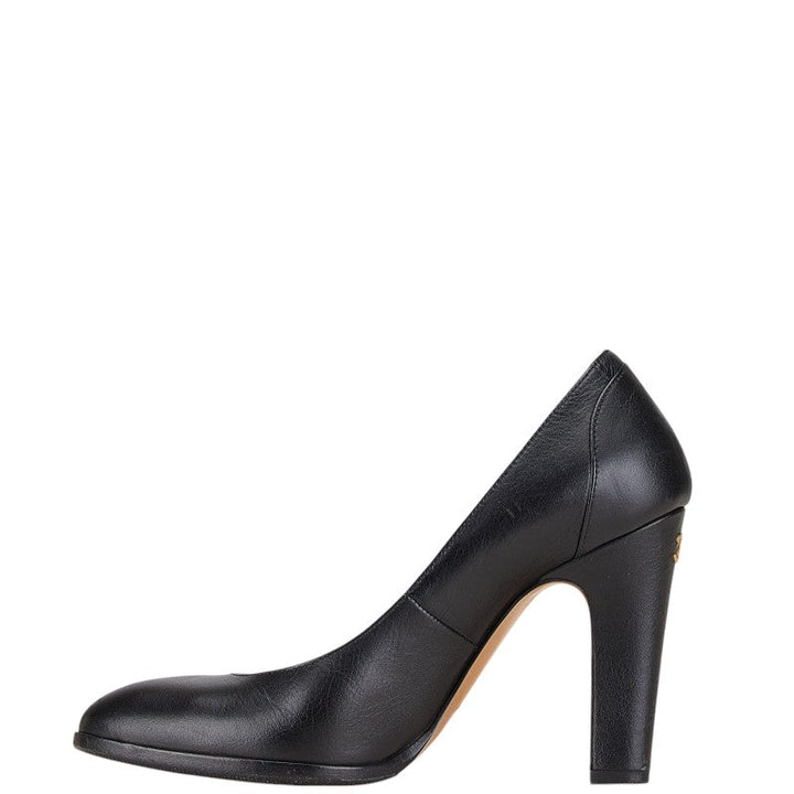 Top Quality Chanel Coco Mark Leather Pumps Black