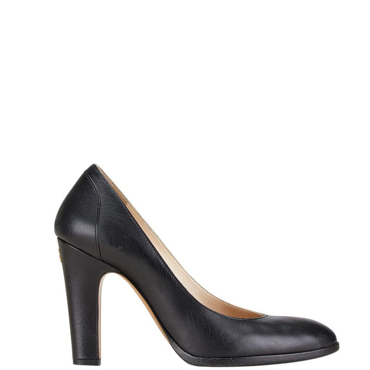 Top Quality Chanel Coco Mark Leather Pumps Black