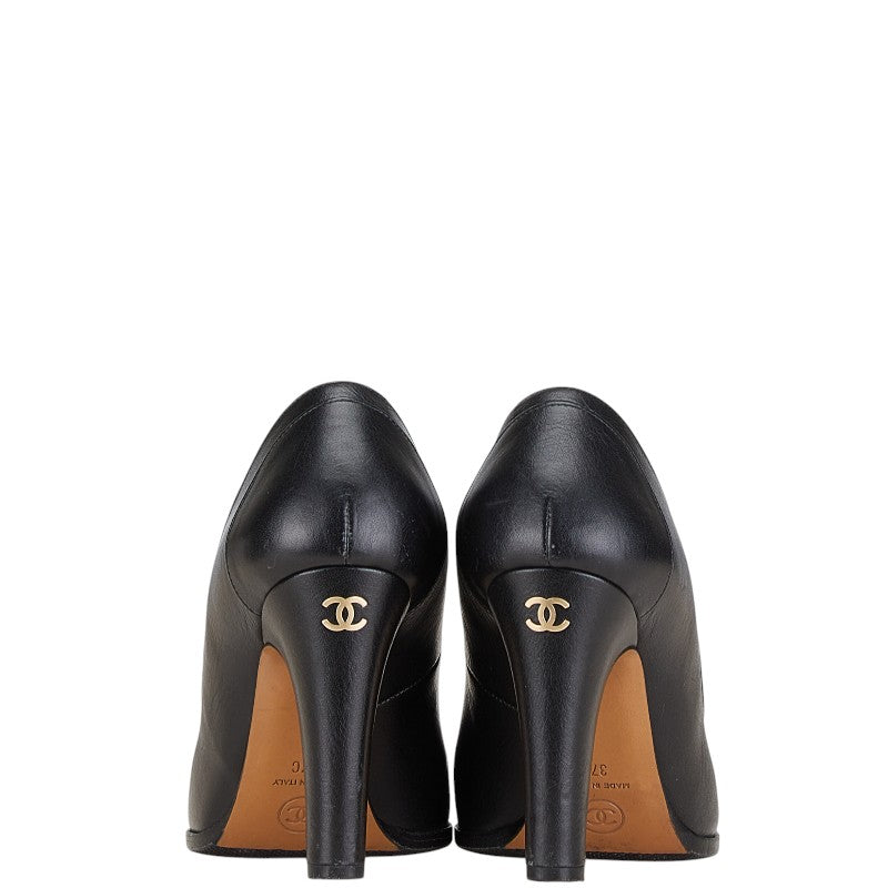 Top Quality Chanel Coco Mark Leather Pumps Black