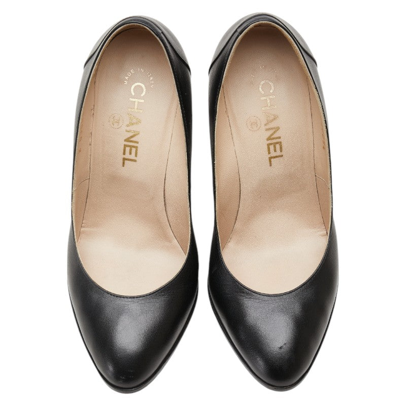Top Quality Chanel Coco Mark Leather Pumps Black