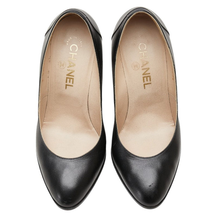 Top Quality Chanel Coco Mark Leather Pumps Black