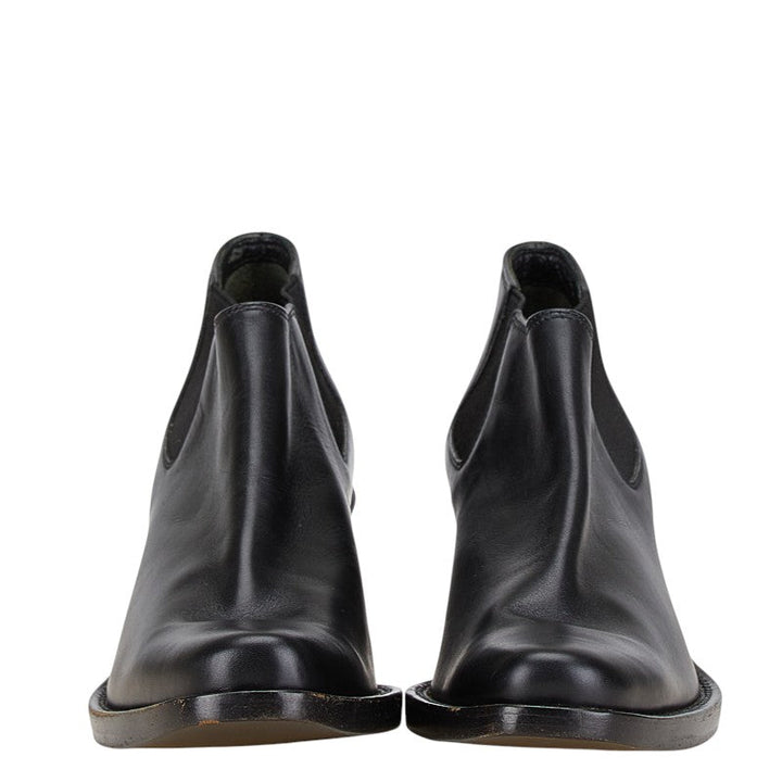 Prada Leather Short Boots Black Women