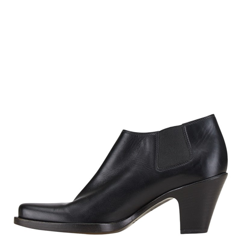Prada Leather Short Boots Black Women
