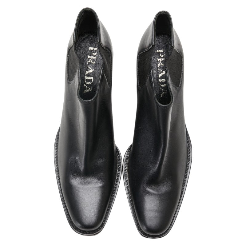 Prada Leather Short Boots Black Women