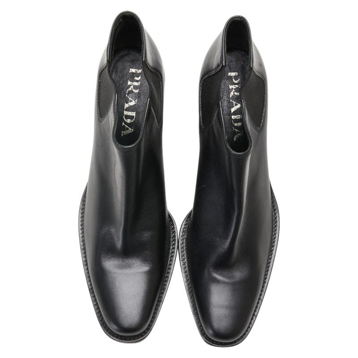Prada Leather Short Boots Black Women