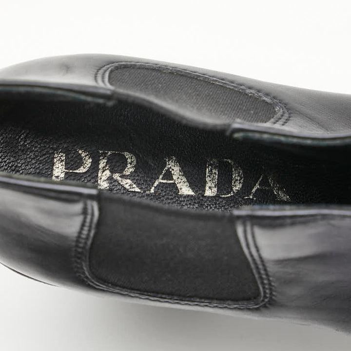 Prada Leather Short Boots Black Women