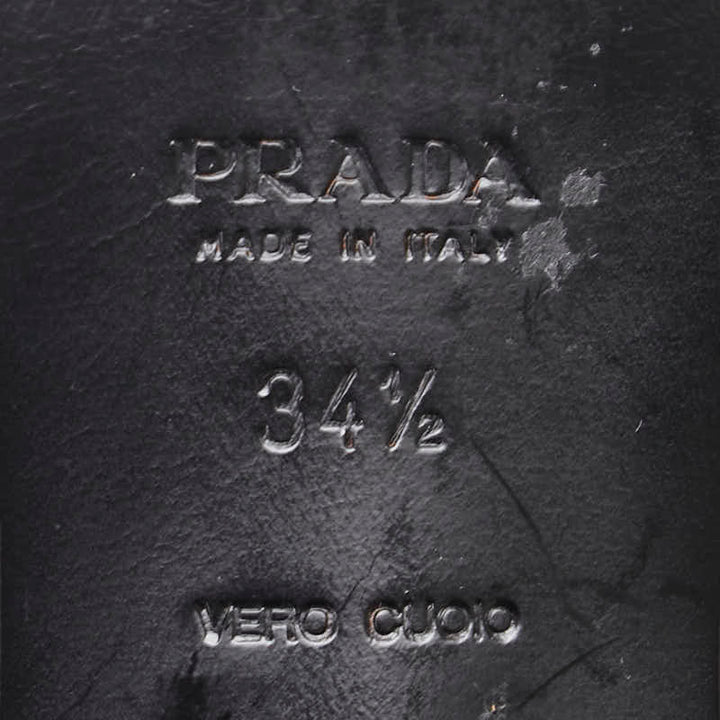 Prada Leather Short Boots Black Women
