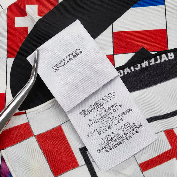 Top Quality Balenciaga Silk Logo Flag Scarf