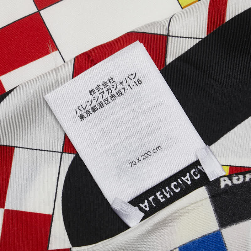 Top Quality Balenciaga Silk Logo Flag Scarf