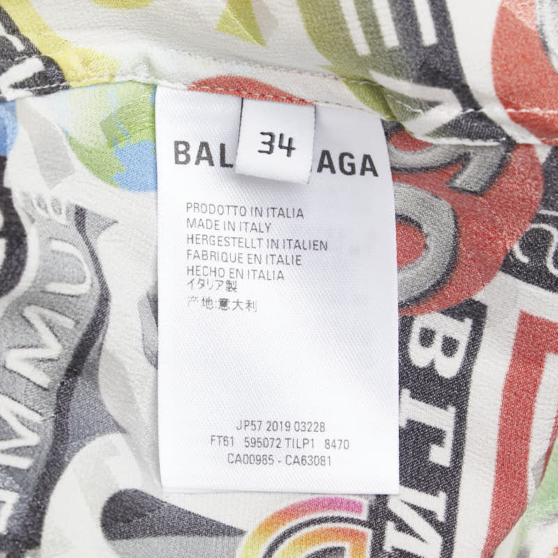 Top Quality Balenciaga Logo Silk Long Sleeve Shirt Blouse