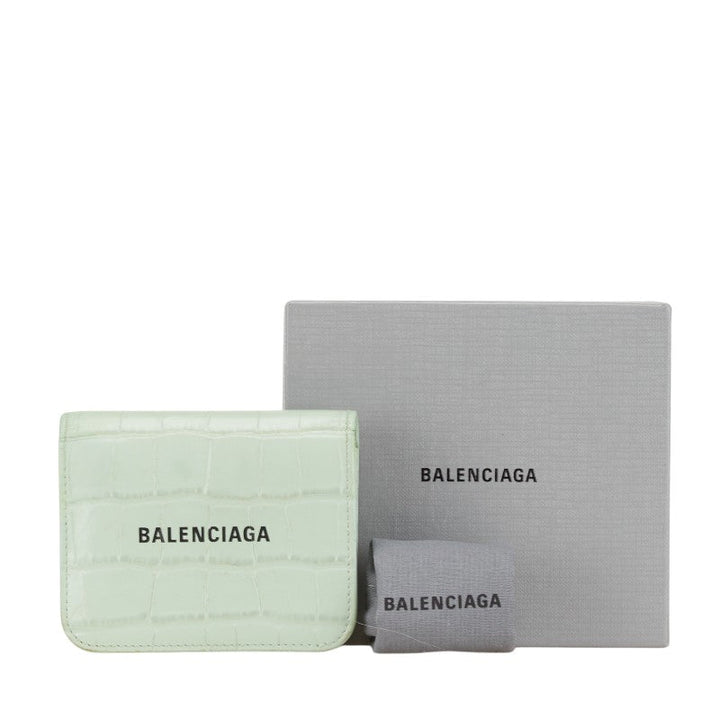 Top Quality Balenciaga Croc Embossed Leather Wallet