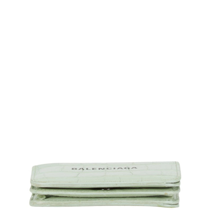 Top Quality Balenciaga Croc Embossed Leather Wallet