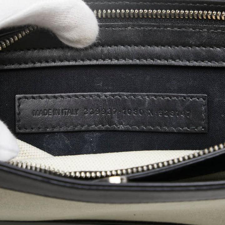 balenciaga Canvas Leather Navy Pochette Crossbody