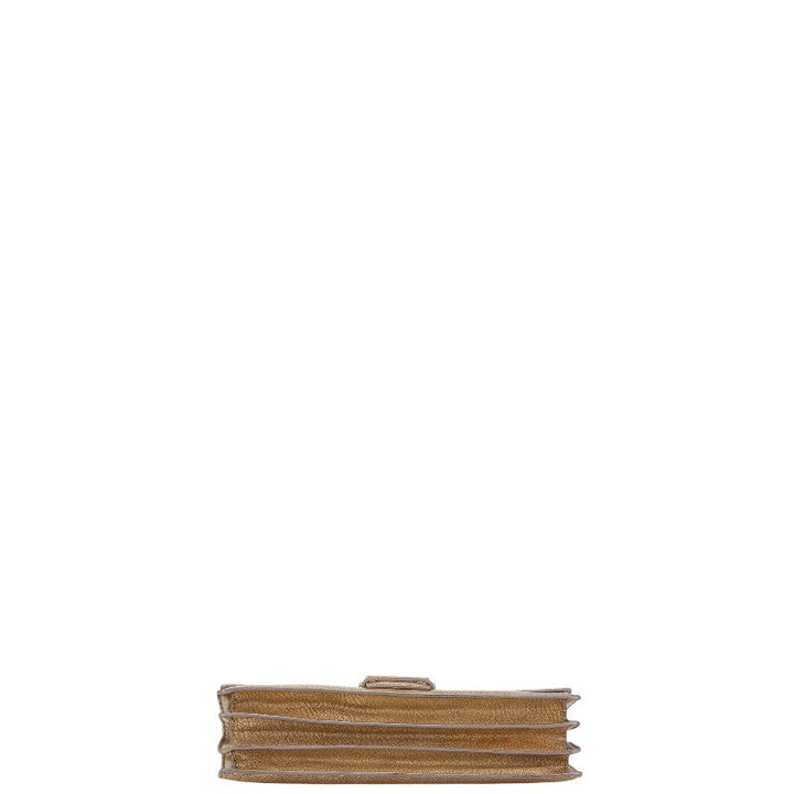 Prada Leather Triangle Logo Shoulder Bag Beige