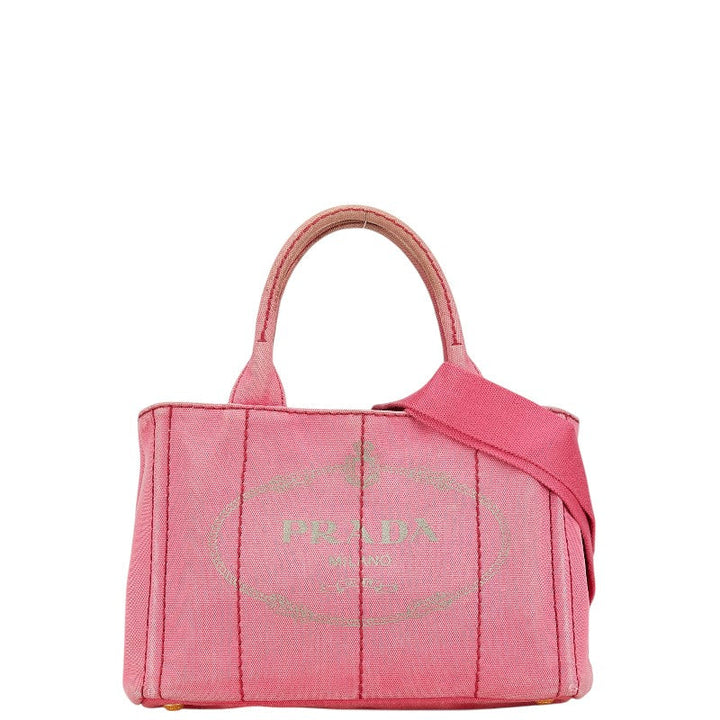 Prada Canapa Canvas 2WAY Handbag Pink