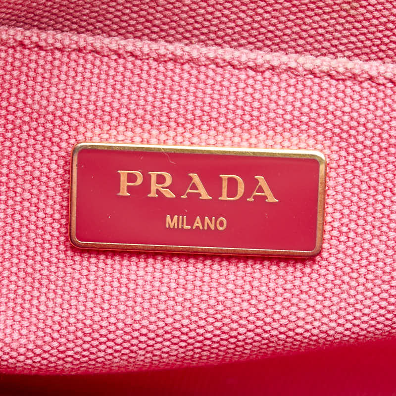 Prada Canapa Canvas 2WAY Handbag Pink