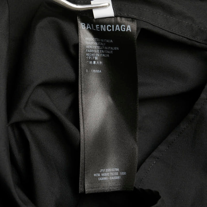 Top Quality Balenciaga Oversized Shirt Polyester Cotton Black