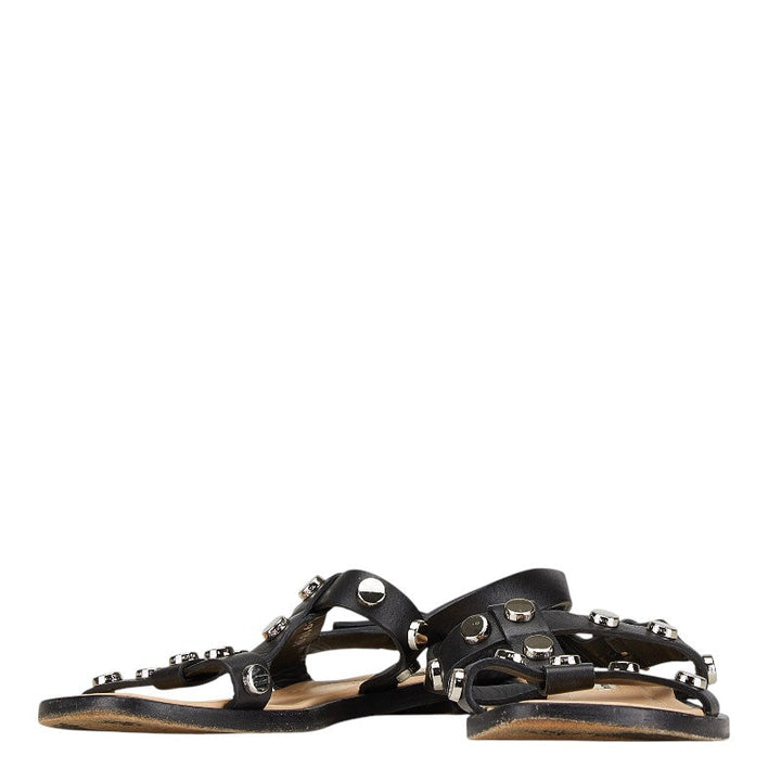Top Quality Balenciaga Studded Strap Sandals Leather Black