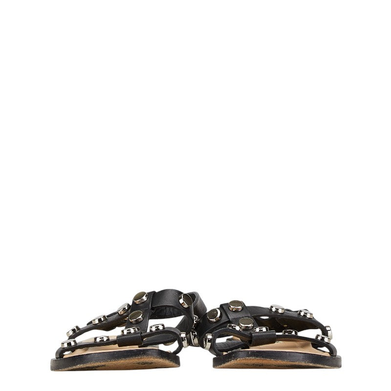 Top Quality Balenciaga Studded Strap Sandals Leather Black