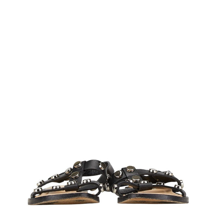 Top Quality Balenciaga Studded Strap Sandals Leather Black