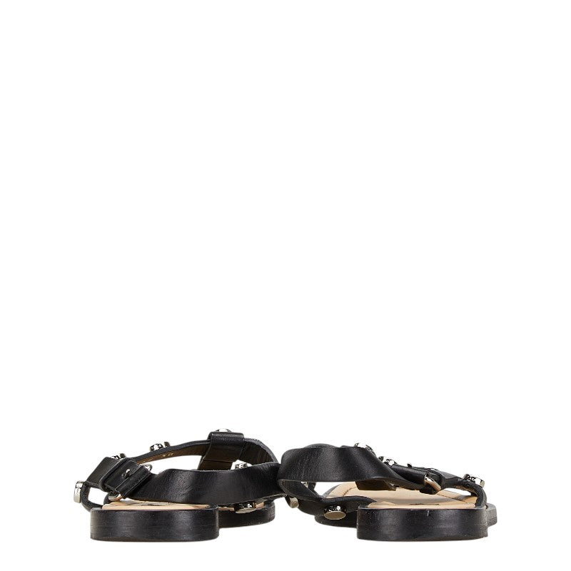 Top Quality Balenciaga Studded Strap Sandals Leather Black