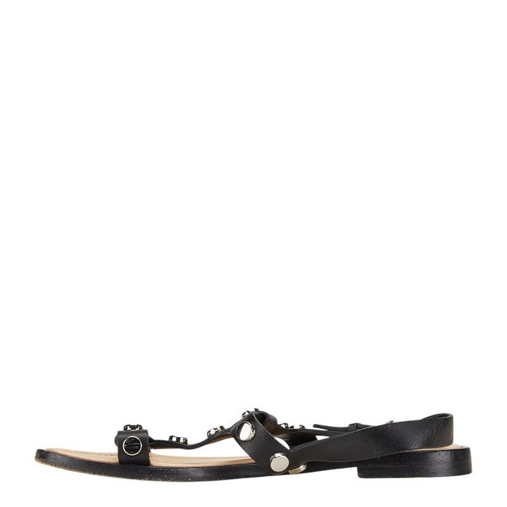 Top Quality Balenciaga Studded Strap Sandals Leather Black