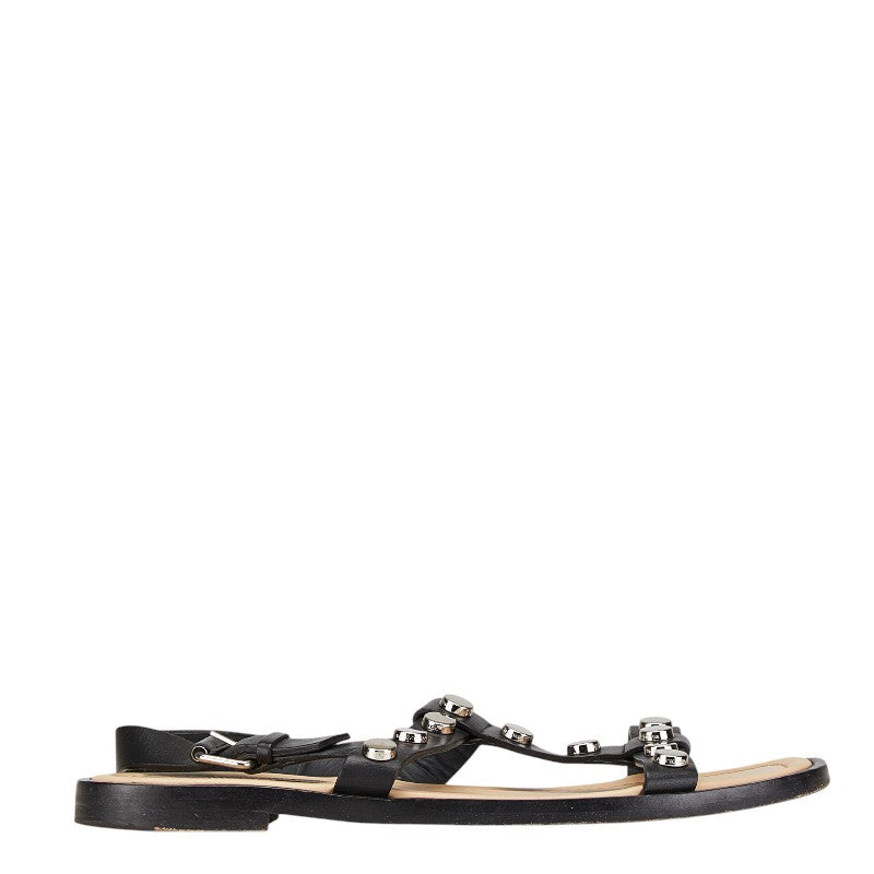 Top Quality Balenciaga Studded Strap Sandals Leather Black