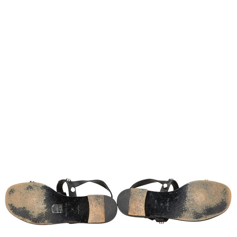 Top Quality Balenciaga Studded Strap Sandals Leather Black