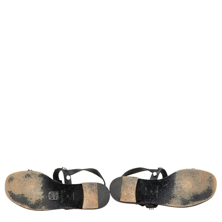 Top Quality Balenciaga Studded Strap Sandals Leather Black