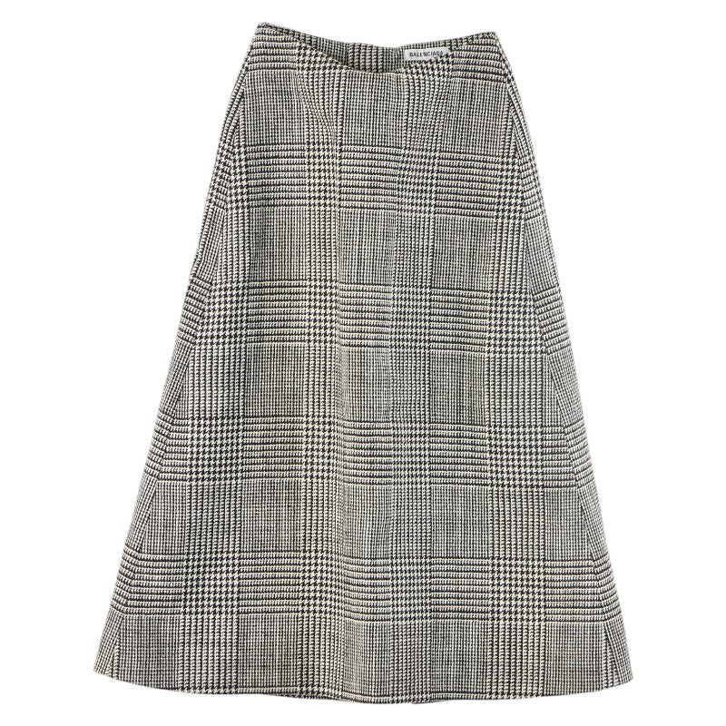Top Quality Balenciaga Houndstooth Wool Long Skirt