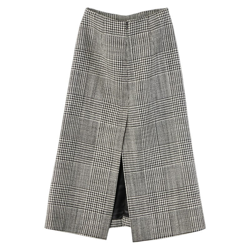 Top Quality Balenciaga Houndstooth Wool Long Skirt